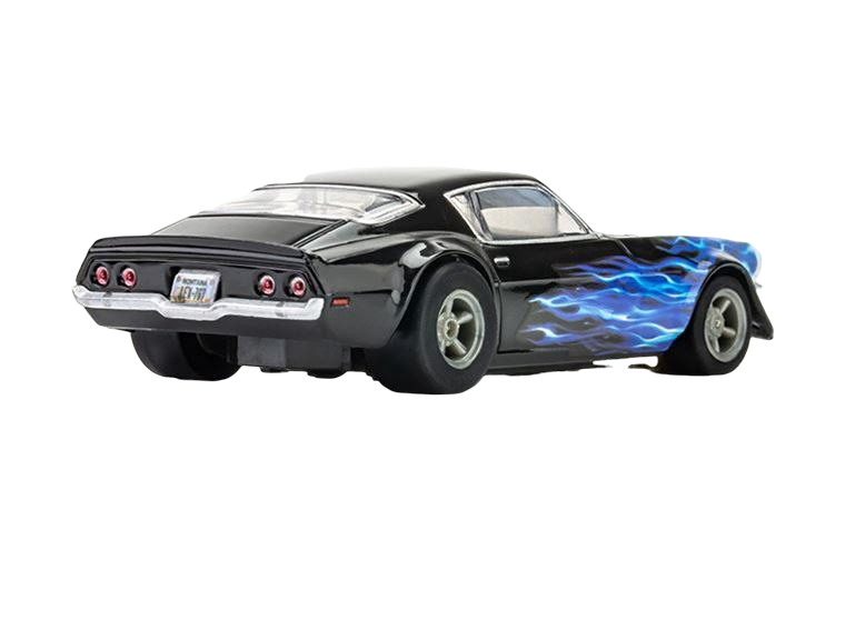 1973 Chevrolet Camaro Wild Fire Black/Blue Mega G+HO Slot Cars