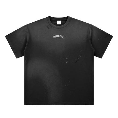 Hand-Frayed Sunfade Paint Splatter T-Shirt